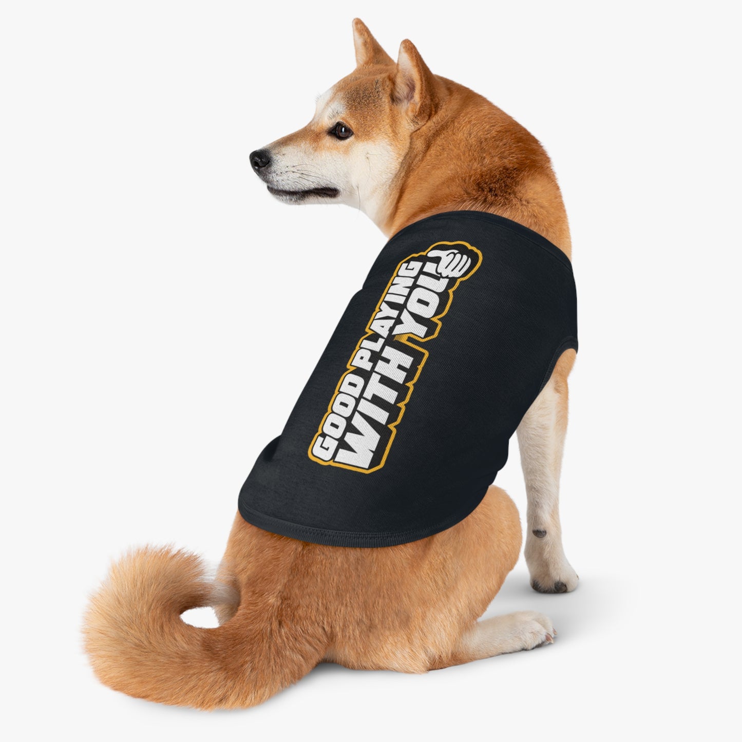 Cute Dog Tank Top - "Good Playing With You" Pet Apparel