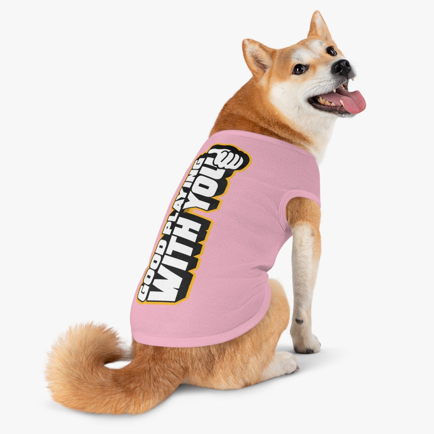 Cute Dog Tank Top - "Good Playing With You" Pet Apparel