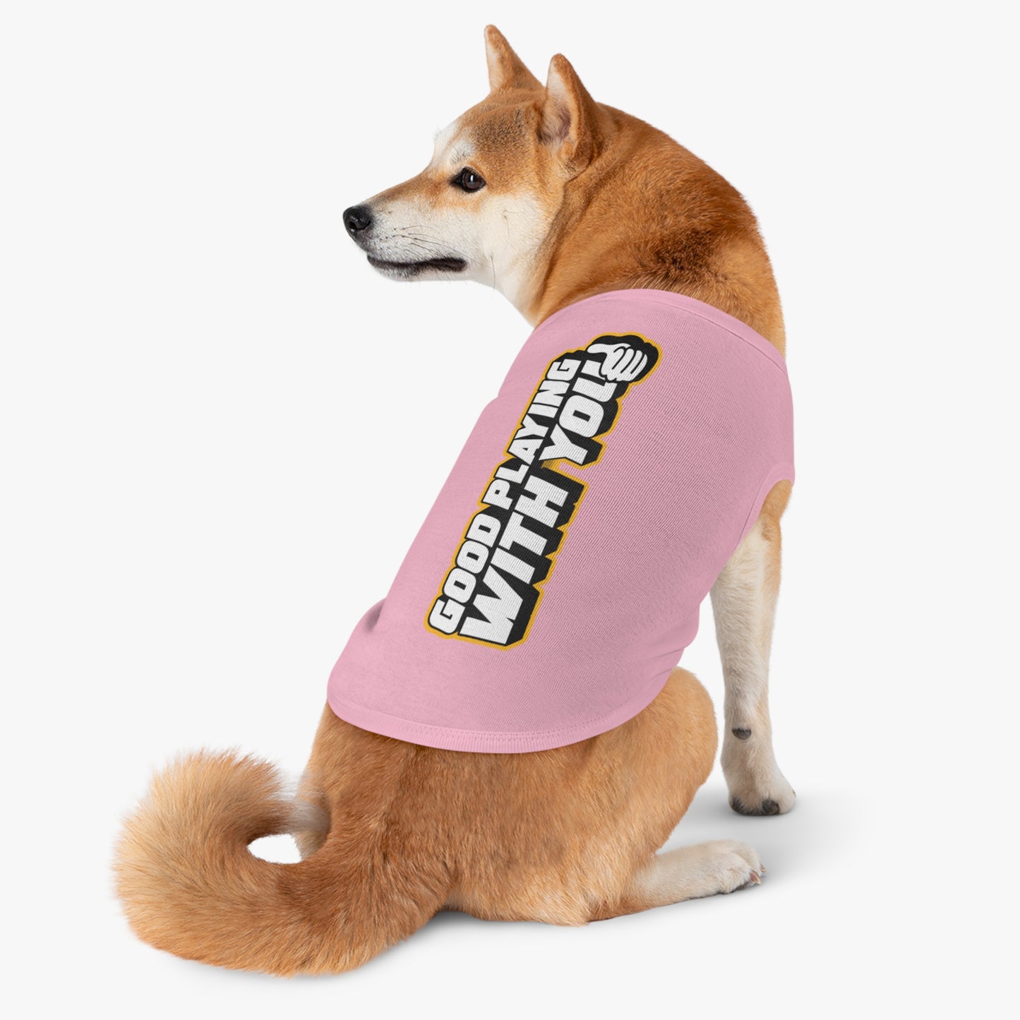 Cute Dog Tank Top - "Good Playing With You" Pet Apparel