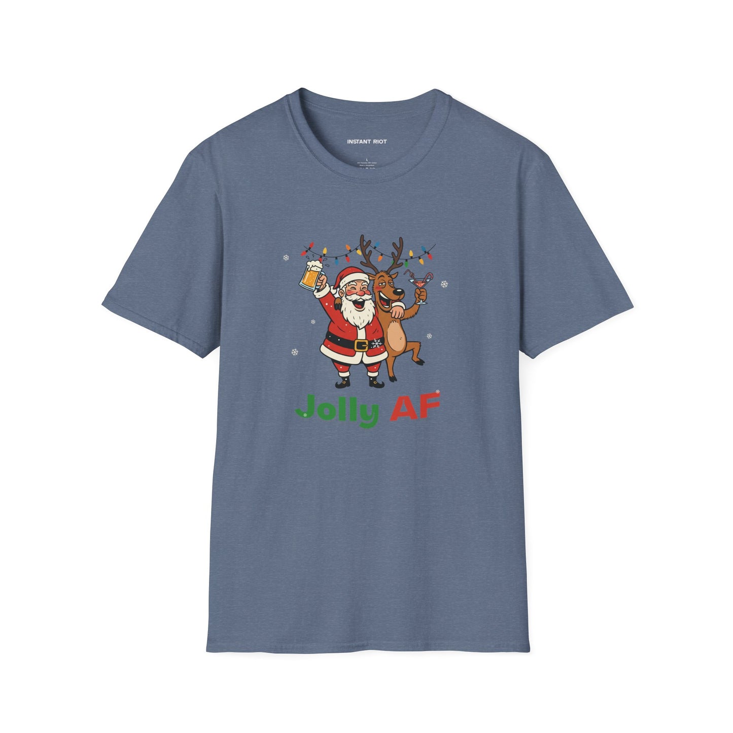 Santa & Reindeer - Funny Holiday T-Shirt