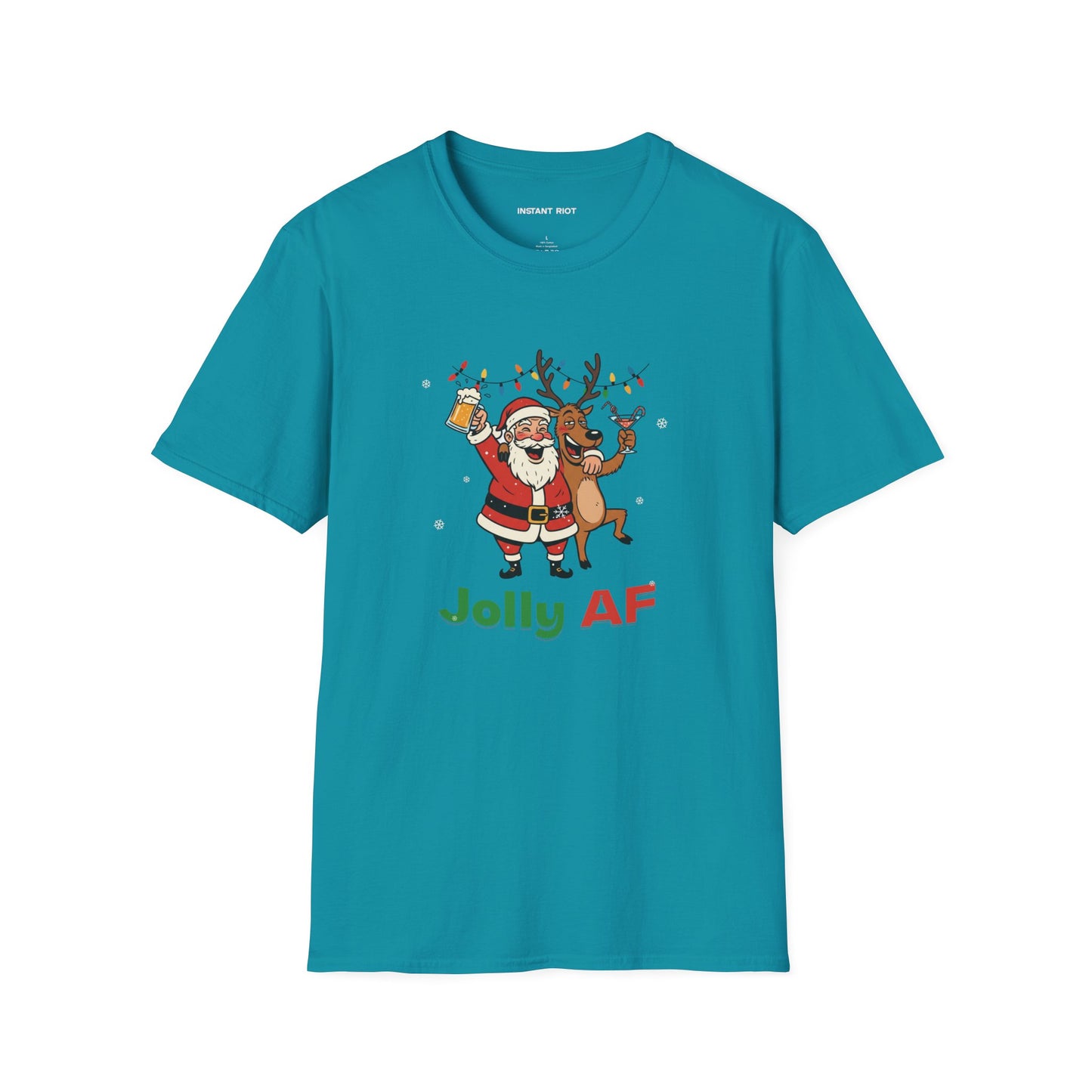 Santa & Reindeer - Funny Holiday T-Shirt