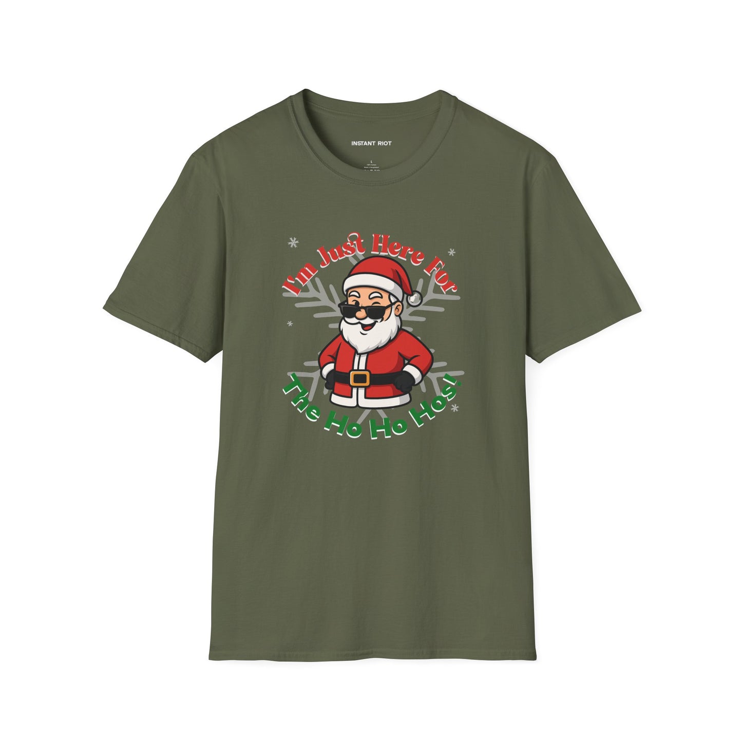 Just Here For The Ho Ho Hos! Funny Santa Holiday T-Shirt Christmas