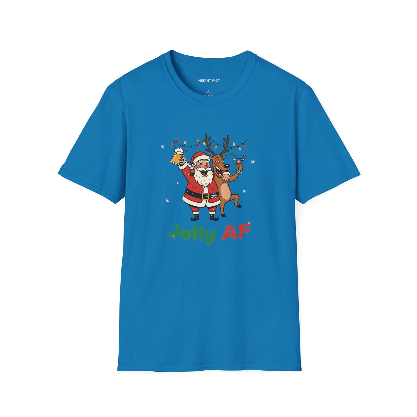 Santa & Reindeer - Funny Holiday T-Shirt
