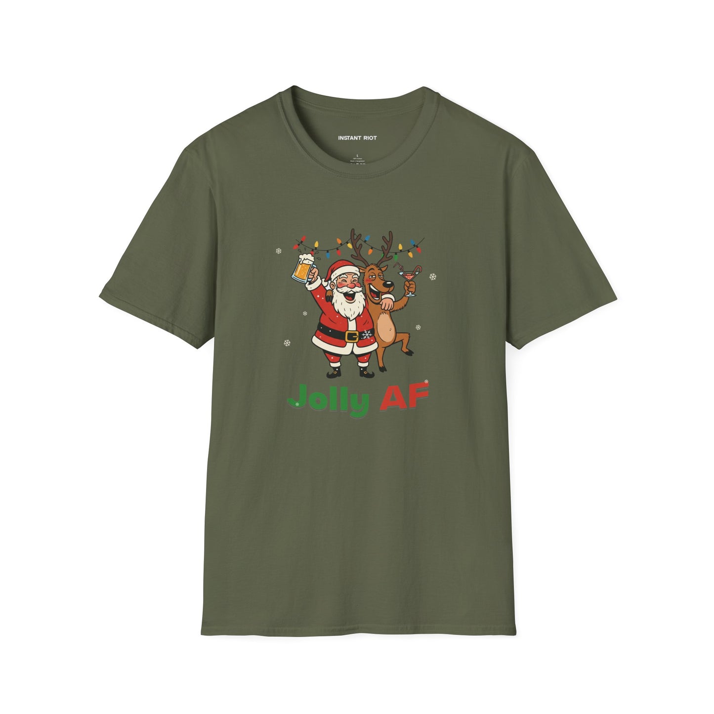 Santa & Reindeer - Funny Holiday T-Shirt