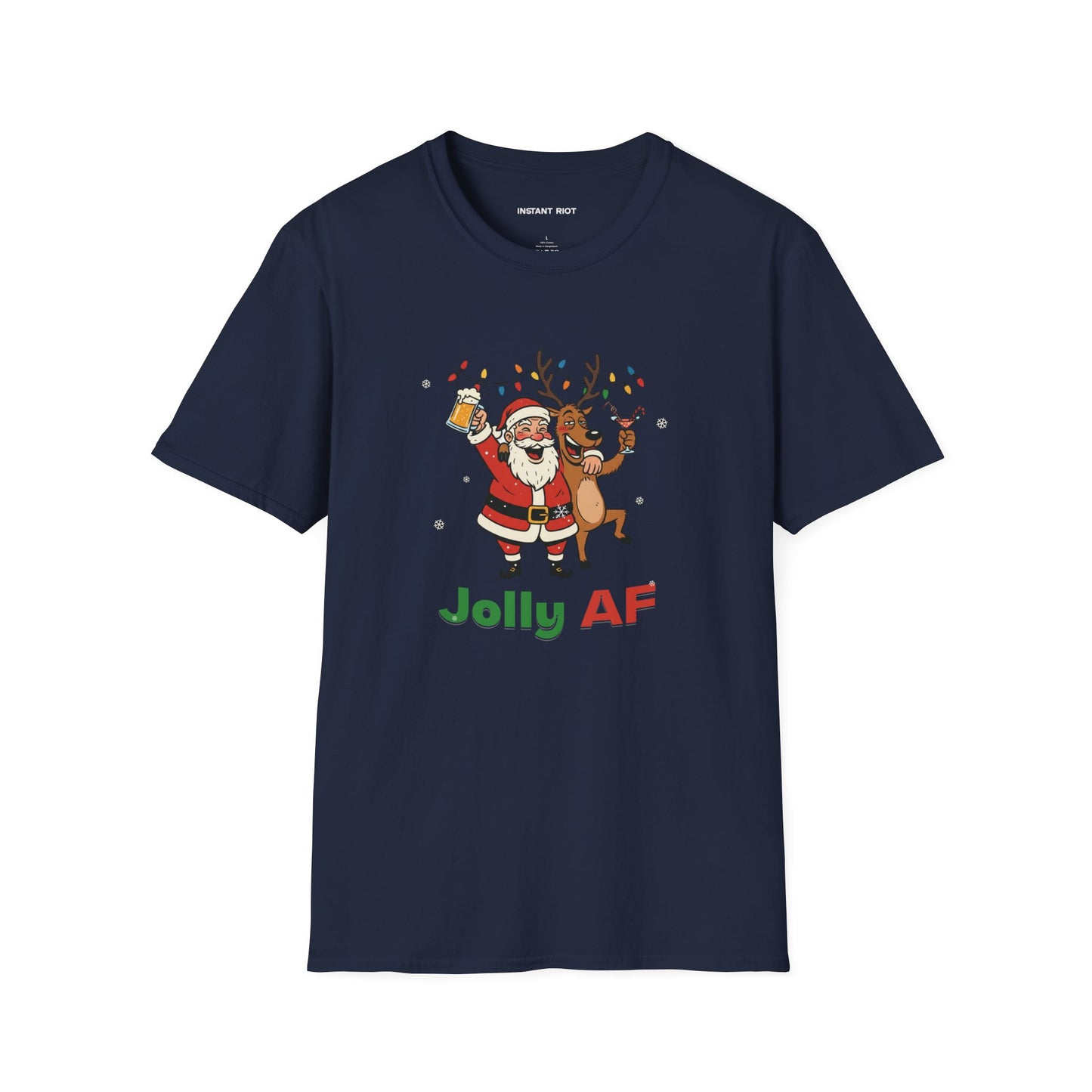 Santa & Reindeer - Funny Holiday T-Shirt
