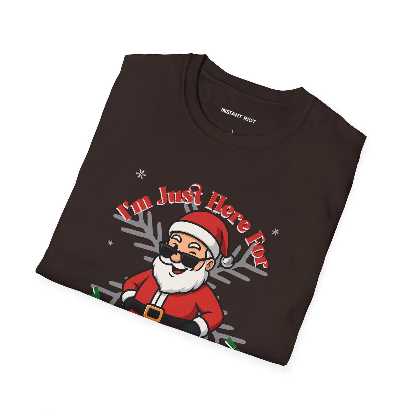 Just Here For The Ho Ho Hos! Funny Santa Holiday T-Shirt Christmas