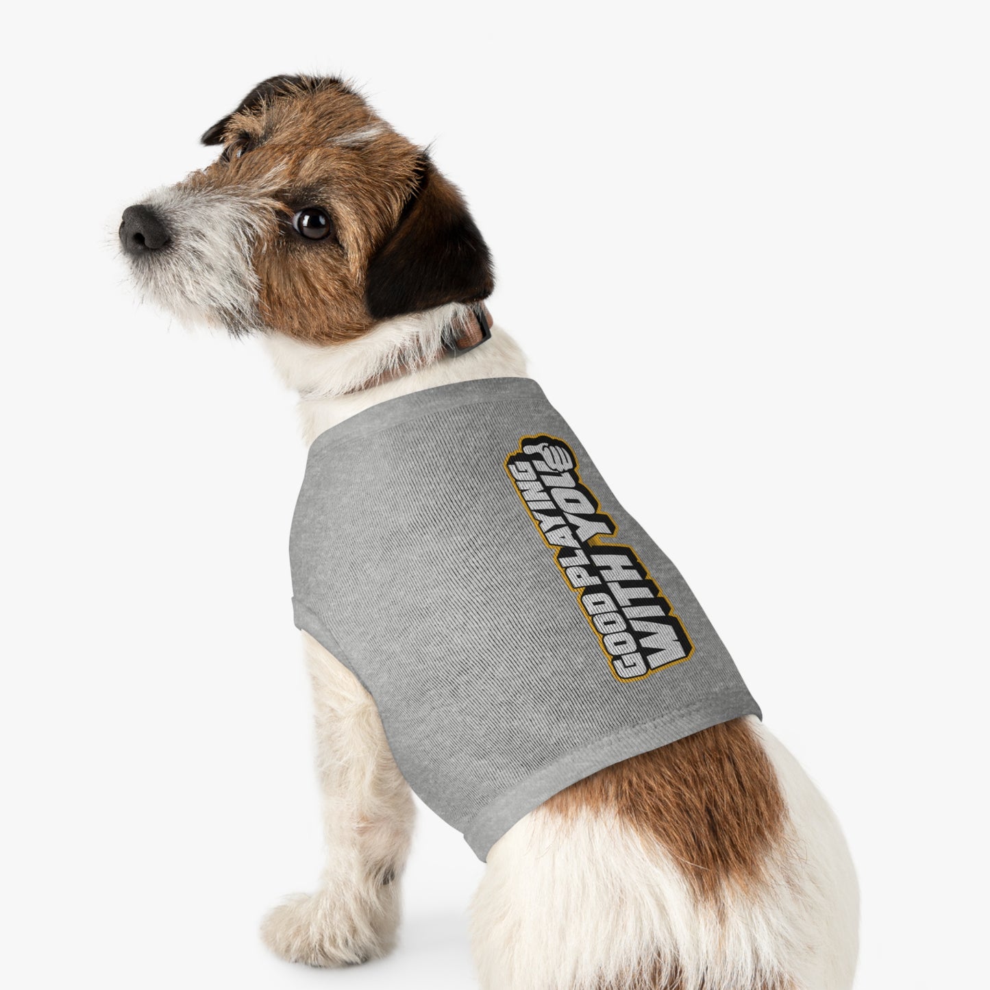 Cute Dog Tank Top - "Good Playing With You" Pet Apparel