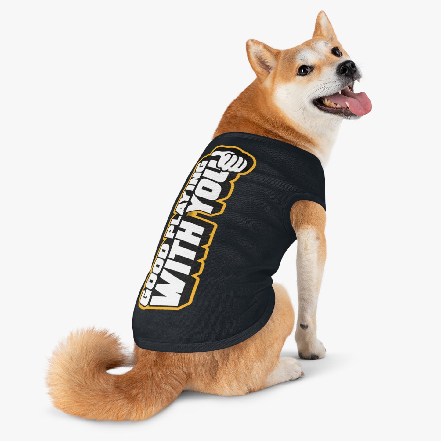 Cute Dog Tank Top - "Good Playing With You" Pet Apparel