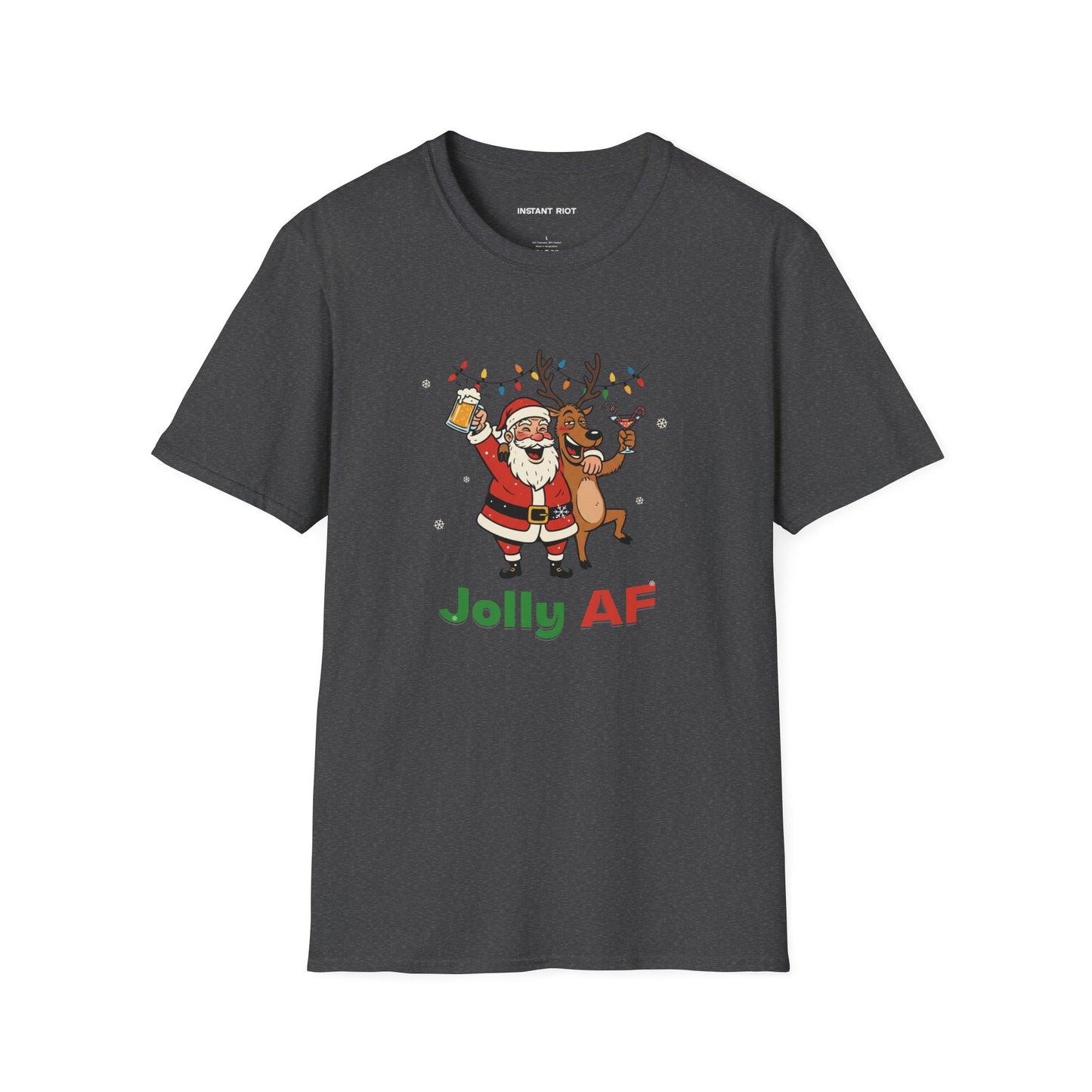 Santa & Reindeer - Funny Holiday T-Shirt