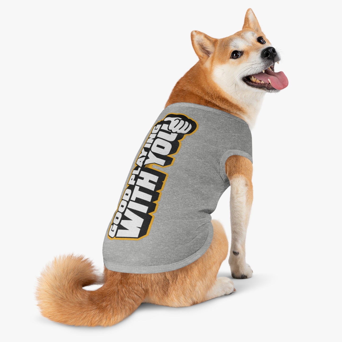 Cute Dog Tank Top - "Good Playing With You" Pet Apparel