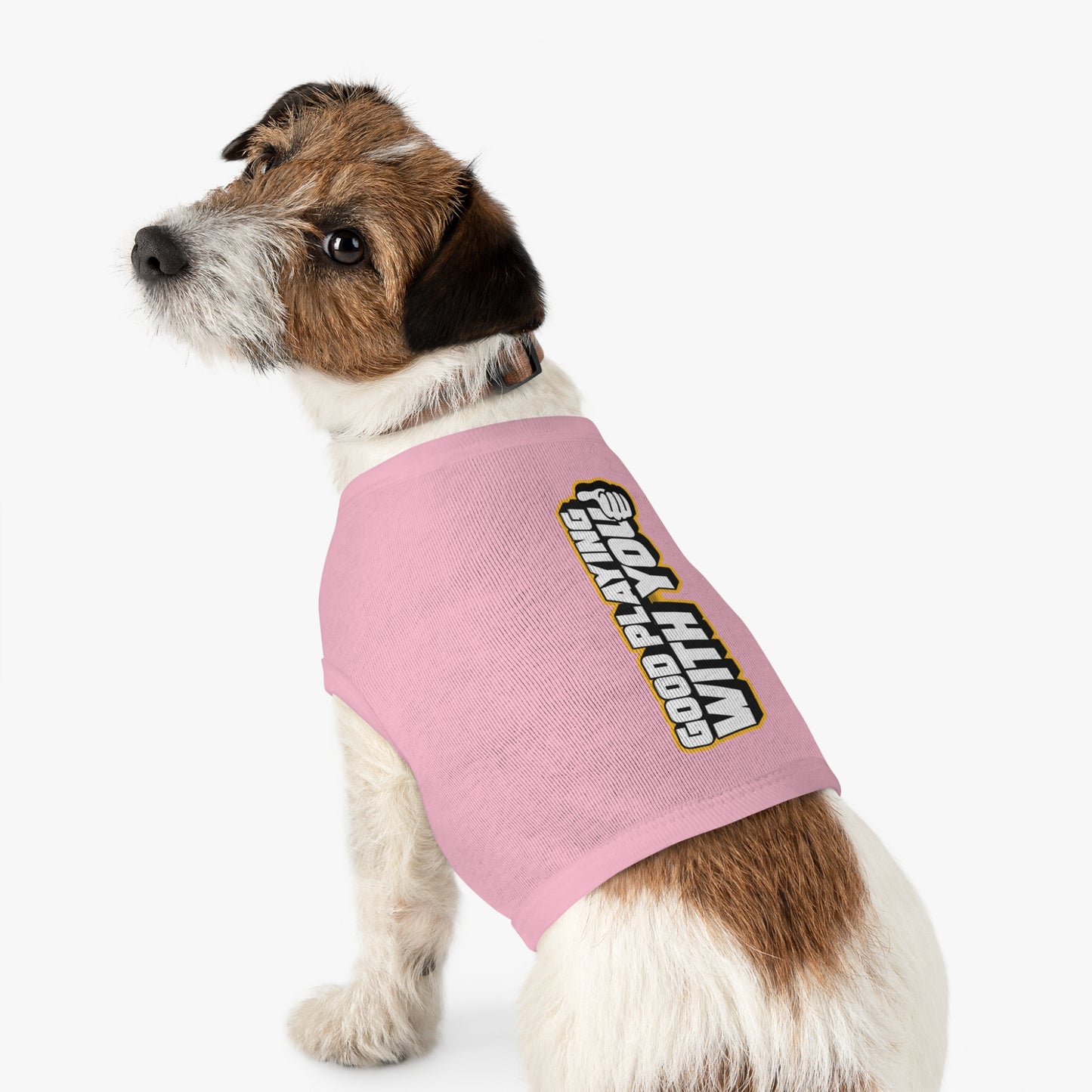Cute Dog Tank Top - "Good Playing With You" Pet Apparel