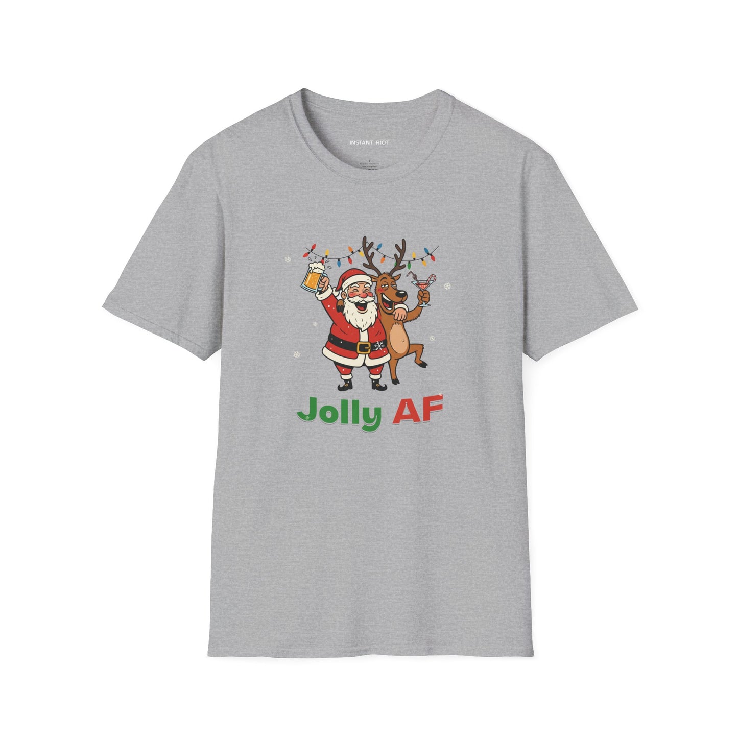 Santa & Reindeer - Funny Holiday T-Shirt