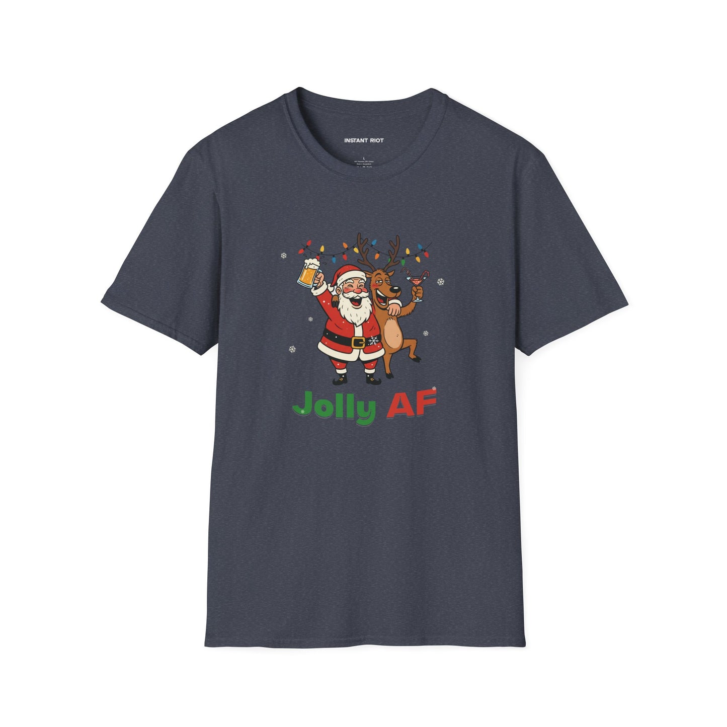 Santa & Reindeer - Funny Holiday T-Shirt