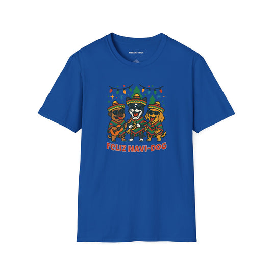 Feliz Navi-Dog Funny Christmas Mariachi Dog  T-Shirt